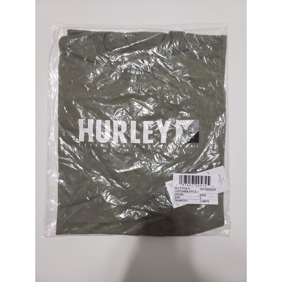 Hurley EVD H20-Dri Lined Slub Short Sleeve Tee in Army Green - Size Small - Picture 2 of 7